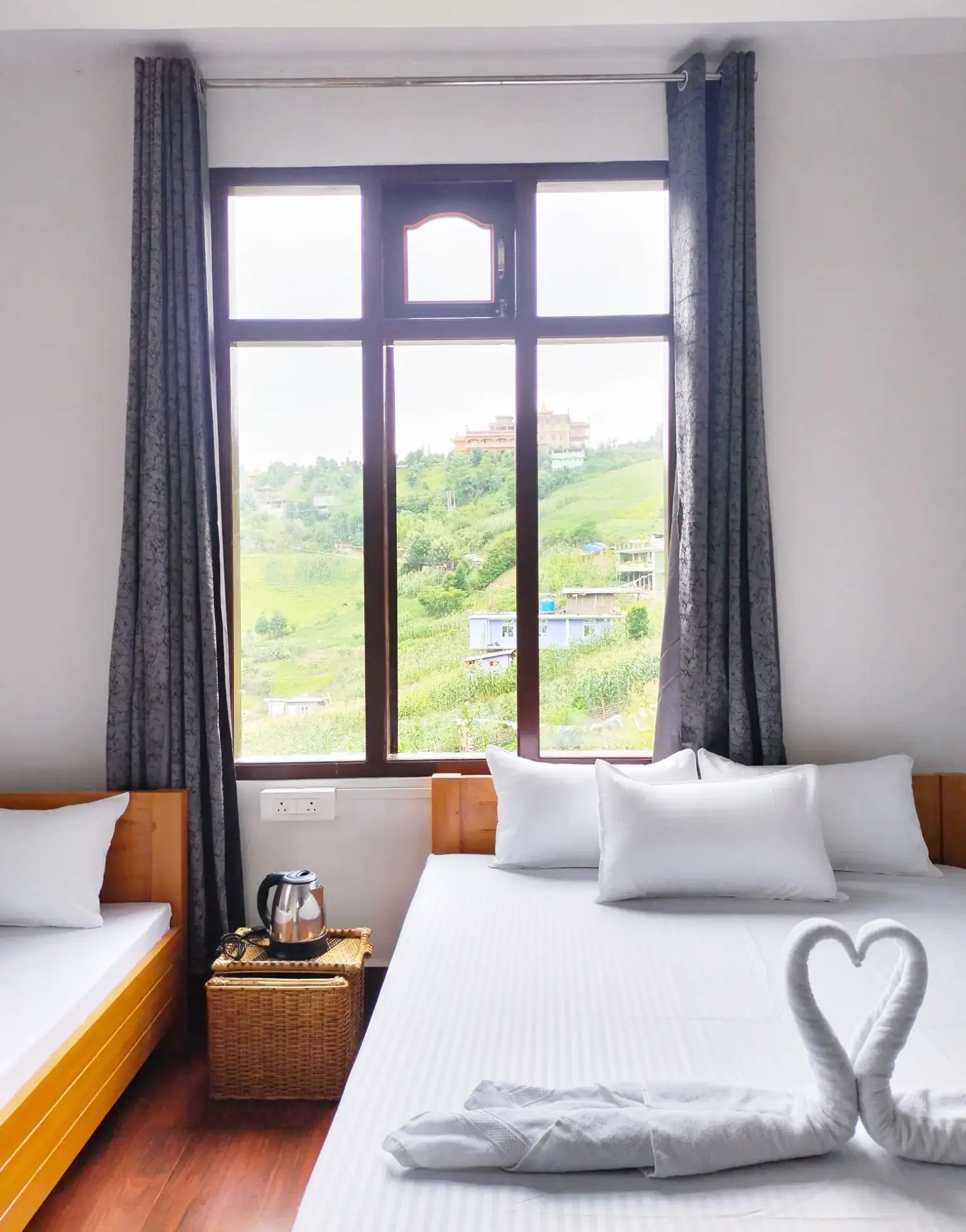 Beautiful TDL Monastery view from Palden Homestay rooms